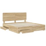  Okvir za krevet s uzglavljem Sonoma hrast 200 x 200 cm | shoptok.hr