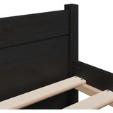  Za krevet od masivnog drva crni 135 x 190 cm 4FT6 bračni | shoptok.hr