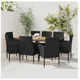  9-dijelni vrtni blagovaonski set od poliratana crni | shoptok.hr