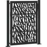 vidaXL Vrtna vrata Black 105x130 cm Oblikovanje jeklene sledi | Shoptok.si