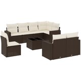 Maison Chic Seti vrtnega pohištva - Vrtna garnitura - Vrtni pohištvo set 9-delna z blazinami rjava poli ratan, (21798133) | Shoptok.si