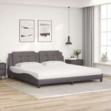  Postelja z vzmetnico siva 200x200 cm umetno usnje, (21166054) | Shoptok.si