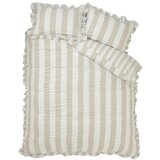 Catherine Lansfield Bež 3-delna posteljnina za zakonsko posteljo 200x200 cm Seersucker Frill Stripe – Cene