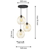  Luster na sajli MERCURE 3xE27/15W/230V zlatna/crna | Eponuda.com
