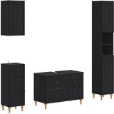  Set kupaonskih ormara od 4 dijela ALKMAAR Crna | shoptok.hr