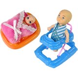  Lutka za igru sa bebama u hodalici i haljinom s točkicama - 30 cm | shoptok.hr