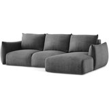 Makamii Tamno siva sklopiva kutna garnitura (s desnim kutom/s ležaljkom) Leila – | shoptok.hr