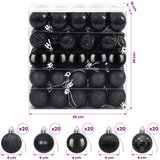  Set božićnih kuglica 100 kom. Crna 4 cm Polistiren | shoptok.hr