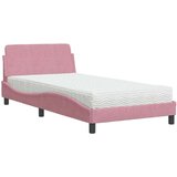 vidaXL Krevet s madracem ružičasti 100x200 cm baršunasti | shoptok.hr