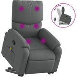 Maison Chic masažni naslanjač - Relax naslanjač s funkcijo vstajanja temno sivo blago, (22134673) | Shoptok.si