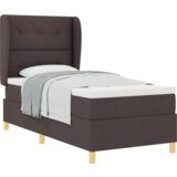 Box Spring Krevet s Madracem Tamno Smeđa 90x200 cm Tkanina | shoptok.hr