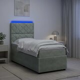  LED okvir za krevet s madracem Svjetlosiva 80 x 200 cm Baršun | shoptok.hr