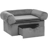 SOFA za pse s ladicom siva 75 x 50 x 38 cm plišana | Eponuda.com