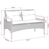  Vrtna klupa s jastucima 116 x 62,5 x 74 cm siva od poliratana | shoptok.hr