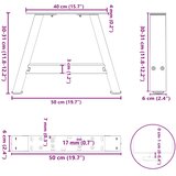  Noge za klub stolić A-oblika 2 kom antracit 50 x (30-31) cm čelik | shoptok.hr