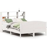 vidaXL Krevet s regalom z knjige bez madraca bijeli 160x200cm borovina | shoptok.hr