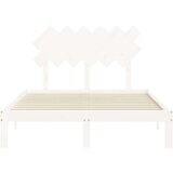  Okvir kreveta s uzglavljem bijeli 120 x 200 cm od masivnog drva | shoptok.hr