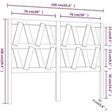  Uzglavlje za krevet crno 166 x 4 x 100 cm od masivne borovine | shoptok.hr