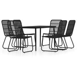  7-dijelni vrtni blagovaonski set crni | shoptok.hr