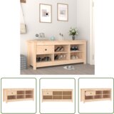 The Living Store Omarica za čevlje 110x38x45,5 cm trdna borovina - Omarica Za Čevlje, (21744473) Cene