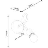  Sollux SL.1476 - Zidna lampa EMBER 1xE27/15W/230V crna/bež/bukva | Eponuda.com