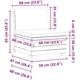  Srednji kauč za vrt Čvrsto drvo akacije Smeđa - srednja sofa Krem bijelo | shoptok.hr
