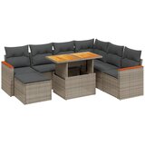 vidaXL 8-dijelni set vrtnih sofa od poliratana s jastucima sivi | shoptok.hr