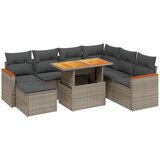vidaXL Vrtna sedežna garnitura 8-delna z blazinami siv poli ratan, (21113359) | Shoptok.si