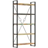 Police Knjižna omara 5-nadstropna 90x30x180cm trden predelan les | Shoptok.si