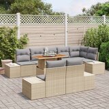  9-dijelni vrtni blagovački set s jastučićima bež poli rattan akacije | shoptok.hr