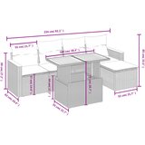  6-dijelni set vrtnih sofa od poliratana s jastucima sivi | shoptok.hr
