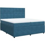 vidaXL Krevet s oprugama i madracem tamnoplavi 200x200 cm baršunasti | shoptok.hr