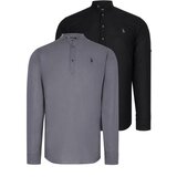 Dewberry DOUBLE SET G783 JUDGE COLLAR SHIRT-BLACK-ANTHRACITE | Shoptok.si