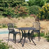  3-dijelni bistro set od lijevanog aluminija crni | Eponuda.ba