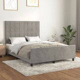 Maison Chic Posteljni okvir - Dvoposteljna postelja - Zakonska postelja brez vzmetnice svetlo siv 140x190 cm žamet-J12505, (21765286) | Shoptok.si