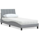  Krevet s madracem Hanko svjetlosivi 90x190 cm od tkanine | shoptok.hr