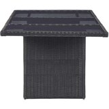 vidaXL Vrtni blagovaonski stol crni 200x100x74 cm staklo i poliratan | shoptok.hr