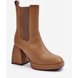 Boto Massive Heel Ankle Boots Beige Ironna | ePonuda.com