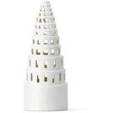 bijeli keramički božićni svijećnjak Lighthouse, ø 9 cm