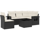  6-dijelni set vrtnih sofa s jastucima crni od poliratana | shoptok.hr