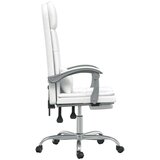  Masažni pisarniški stol belo umetno usnje, (21113833) | Shoptok.si
