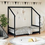  Okvir za dječji krevet crni 80 x 160 cm od masivne borovine | shoptok.hr
