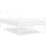  The Living Store Kovinski posteljni okvir z vzglavjem in vznožjem bel 120x200 cm - Posteljni Okvir, (21453908) | Shoptok.si