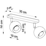  Stropna svetilka OCULARE 2 črna, (21347502) | Shoptok.si