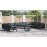 vidaXL Vrtna sedežna garnitura 10 pcs Antracitna Jeklo | Shoptok.si