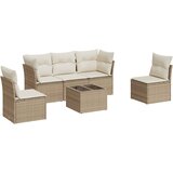  6-dijelni set vrtnih sofa s jastucima bež od poliratana | shoptok.hr