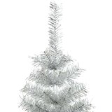 vidaXL Božično drevo med 150 LED z stojalom srebrna 120 cm PET | Shoptok.si
