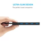 Anker 4-port Ultra Slim USB 3.0 Data Hub, crna