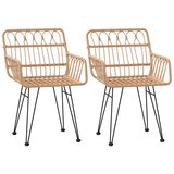  Vrtne stolice 2 kom s naslonima za ruke 56x64x80 cm PE ratan | shoptok.hr