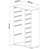Hanah home Višenamjenska komoda Rine 2D4K8U, 69,5 x30 x109 cm, Plavo-bijela | Eponuda.ba
